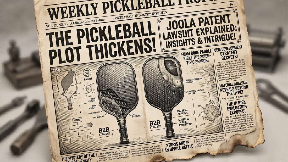JOOLA patent lawsuit guide covering foam core pickleball paddle risk and OEM development strategy