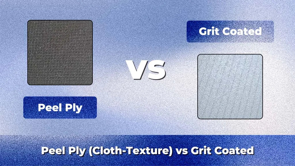 Peel Ply (Cloth-Texture) vs Grit Coated pickleball paddle surface finish comparison