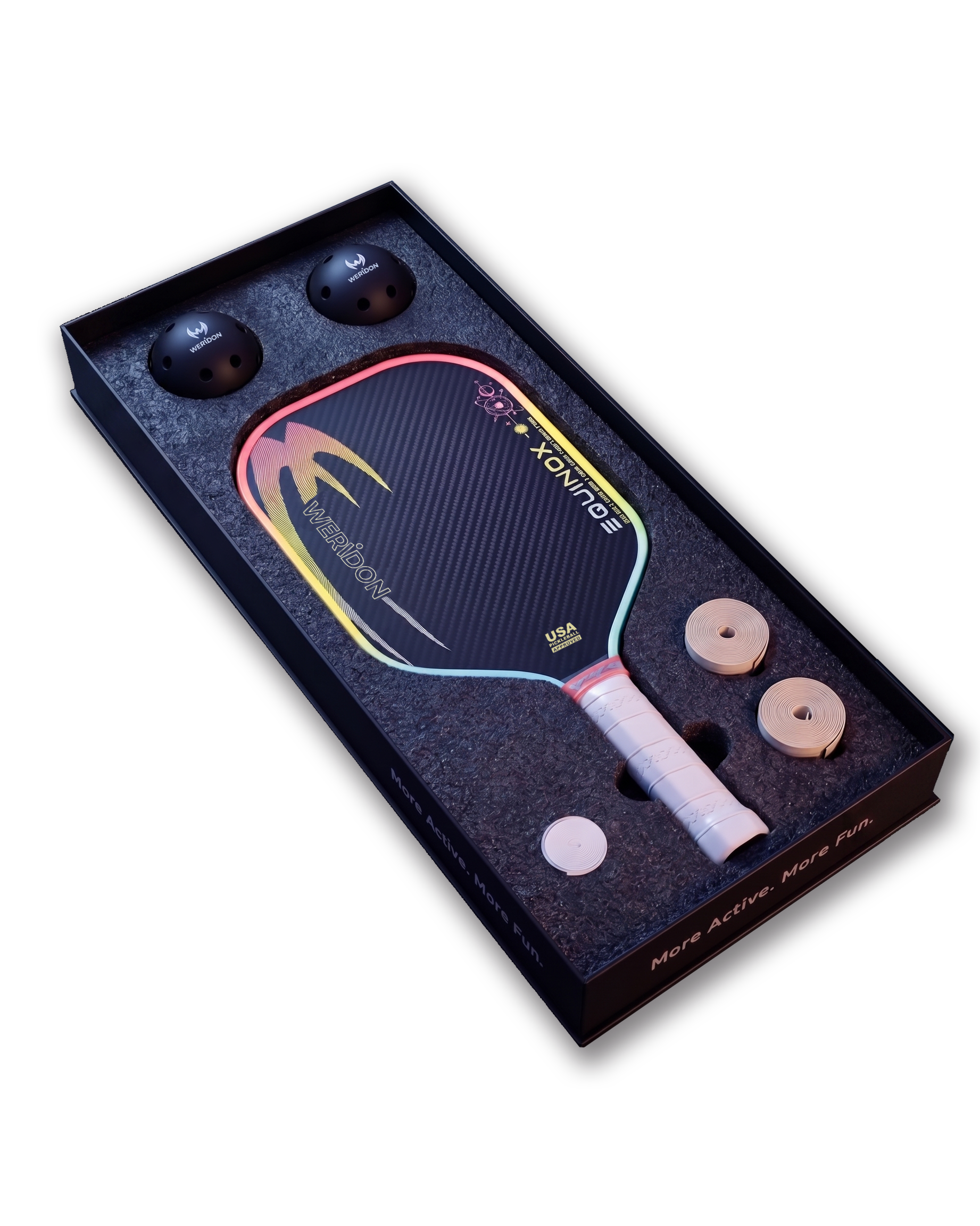 Custom pickleball paddle set with private label packaging for brands, including paddles, accessories, and gift box