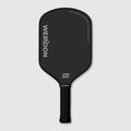 Custom thermoformed carbon fiber pickleball paddle round-top shape on white background