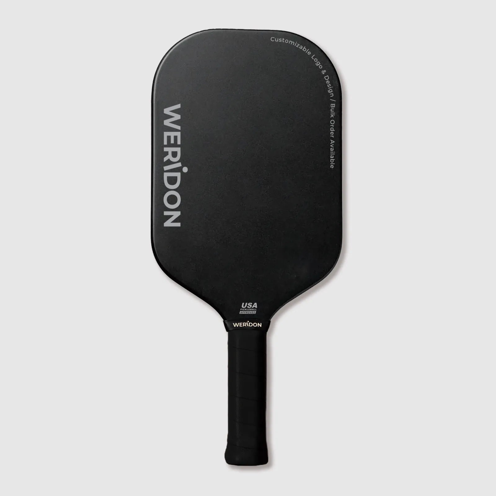 Edgeless flat-top elongated handle pickleball paddle