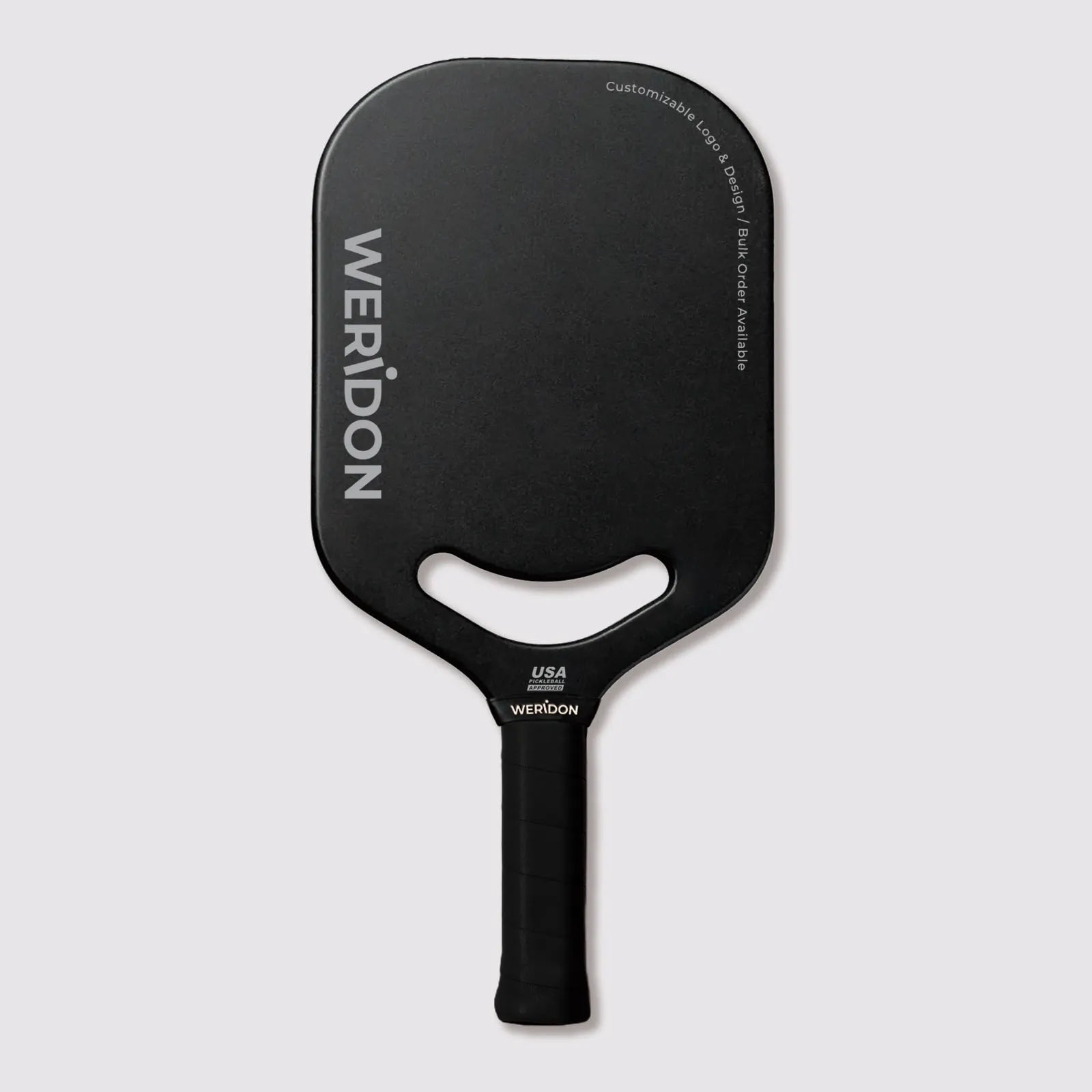 Edgeless wide smiley-cut throat pickleball paddle