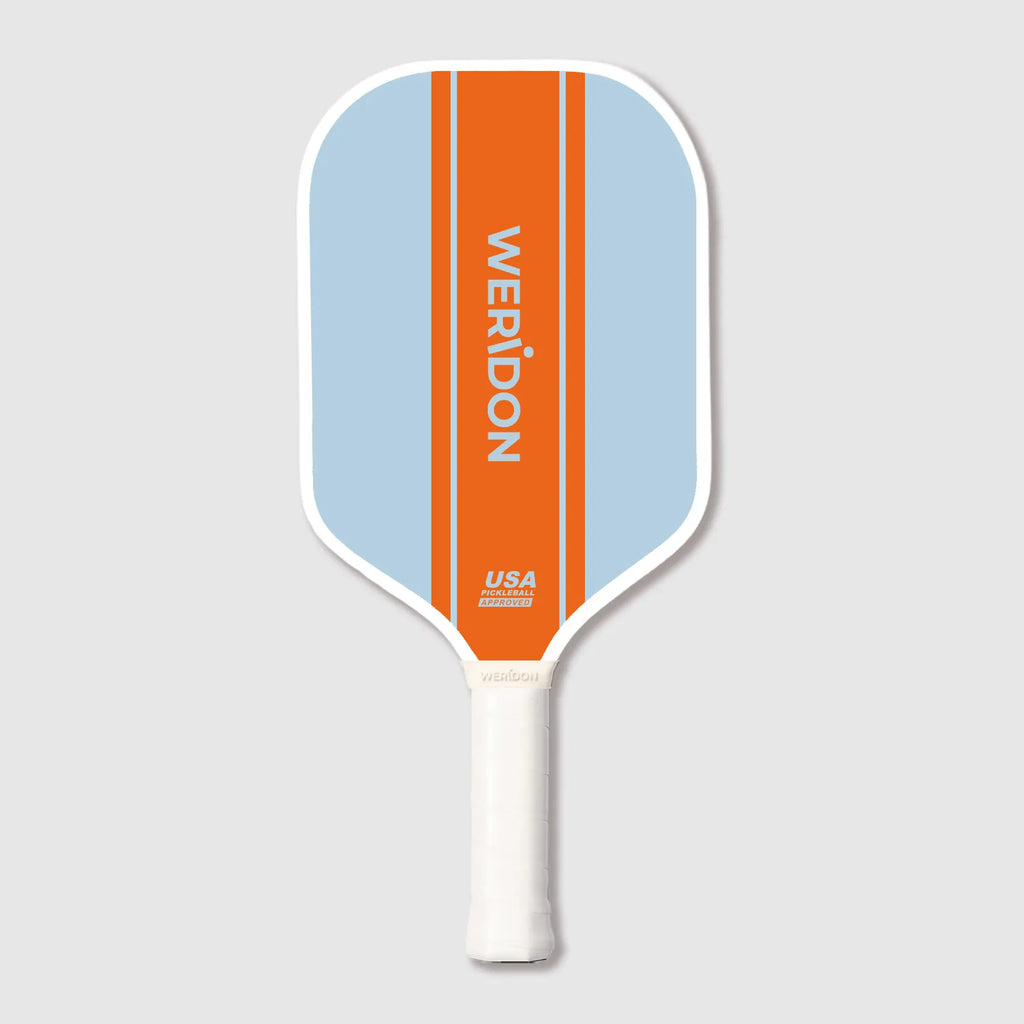 Custom fiberglass pickleball paddle flat-top shape on white background