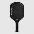 Black GeoCube carbon fiber pickleball paddle with 'WERIDON' branding on a light gray background
