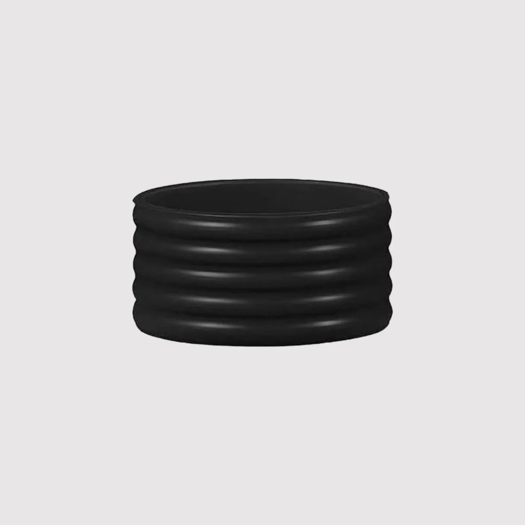 Black ribbed pickleball paddle handle ring