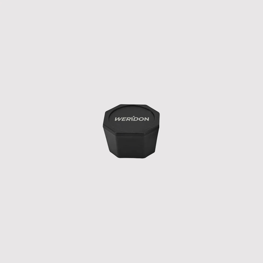 Custom screen printed logo on black pickleball paddle butt cap