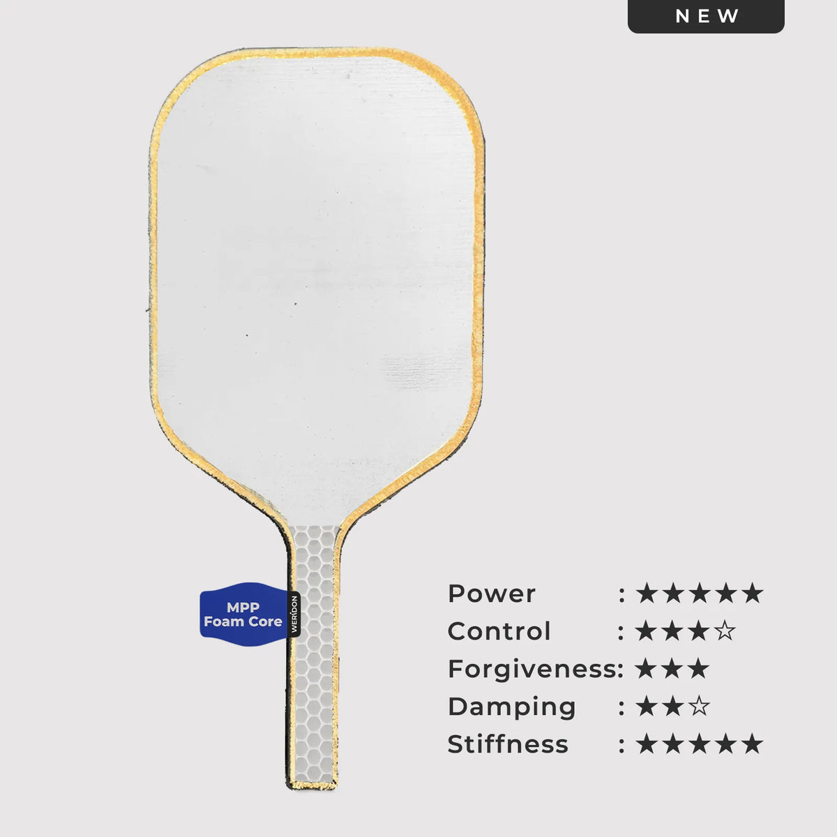 MPP dense core used in a pickleball paddle