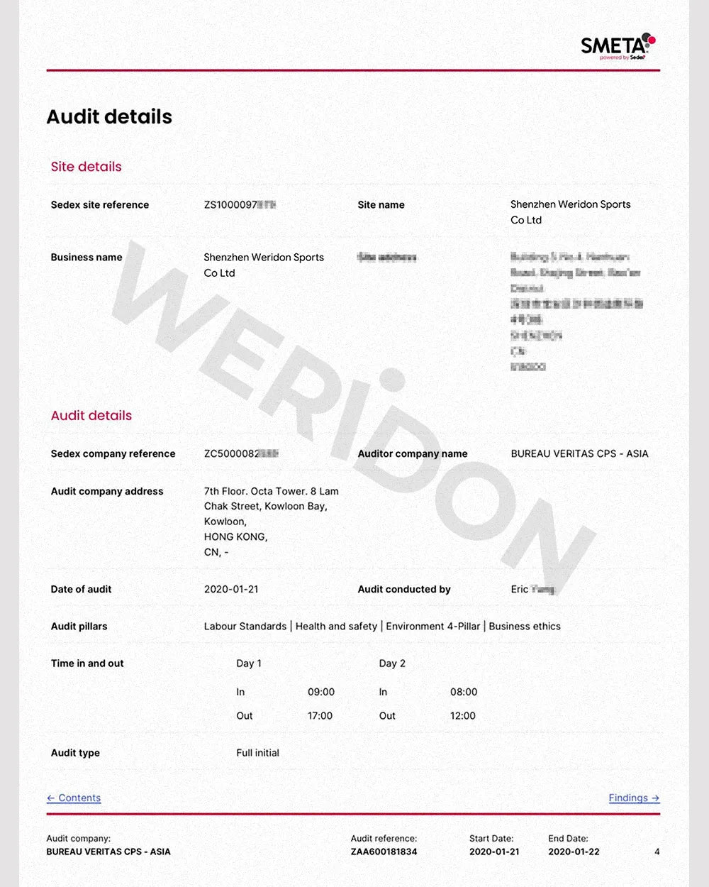 SMETA audit certification by Bureau Veritas for manufacturing compliance