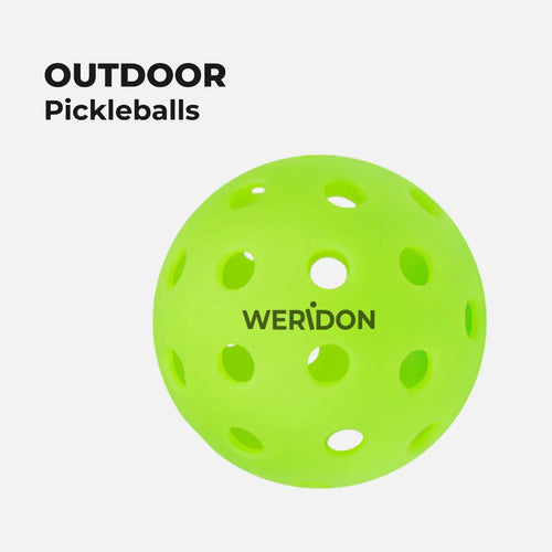 WERiDON outdoor pickleballs on a white background